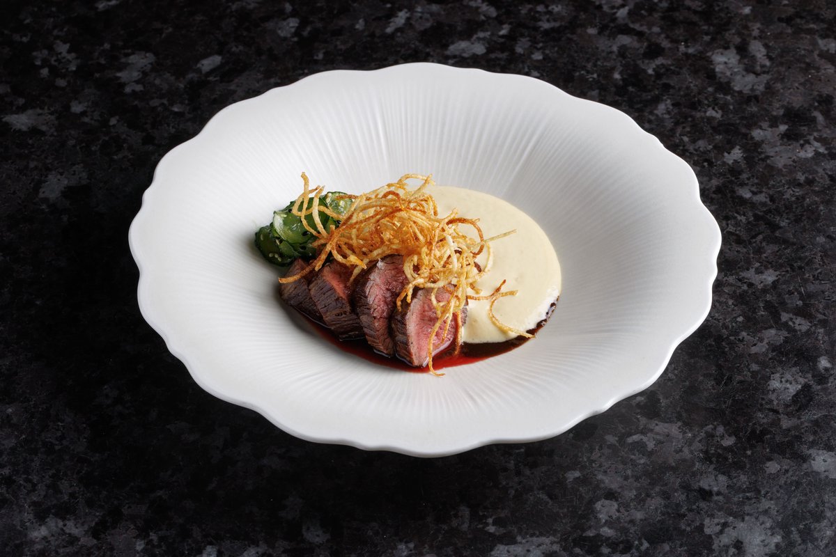 Говядина с муссом из мисо и фуа‑гра