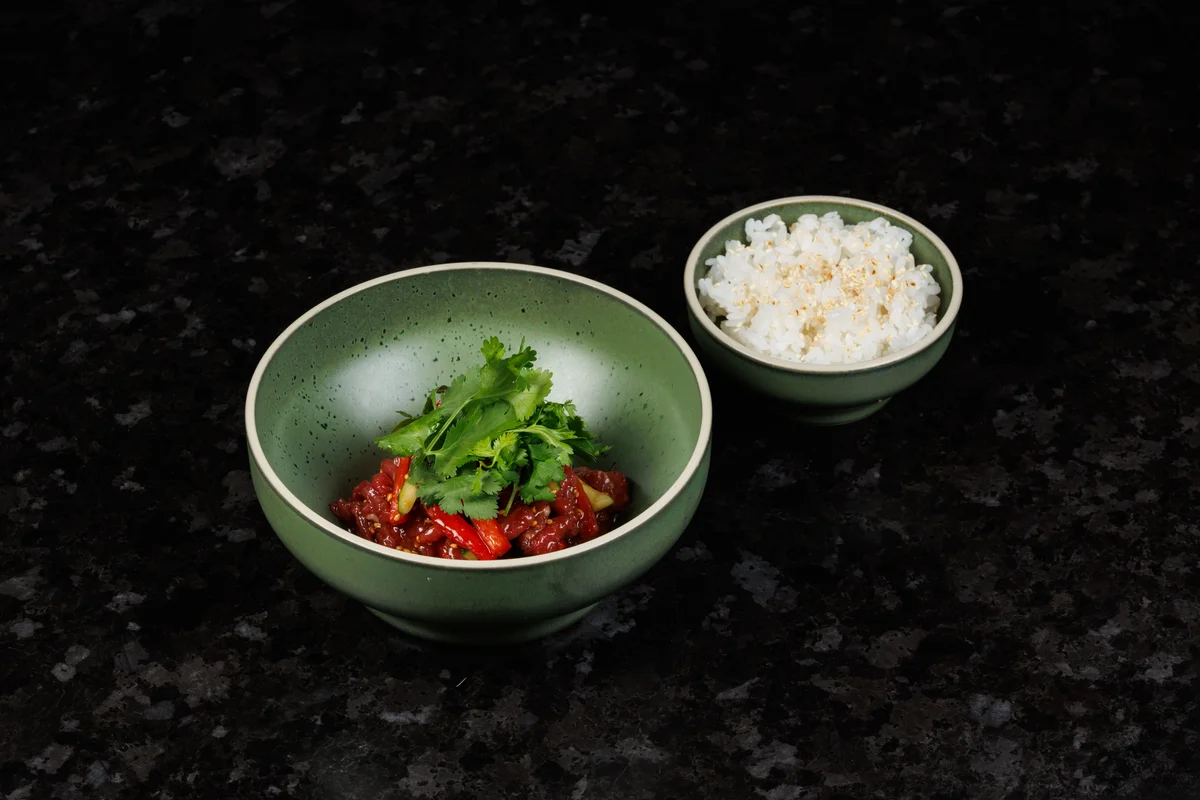 Севиче из говядины со свежими овощами